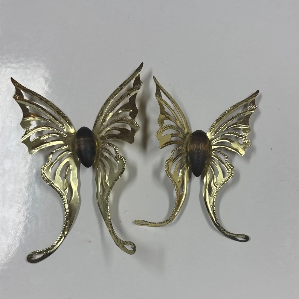 Butterflies Elegant Butterfly Wall Decor Set - Gold and Brown